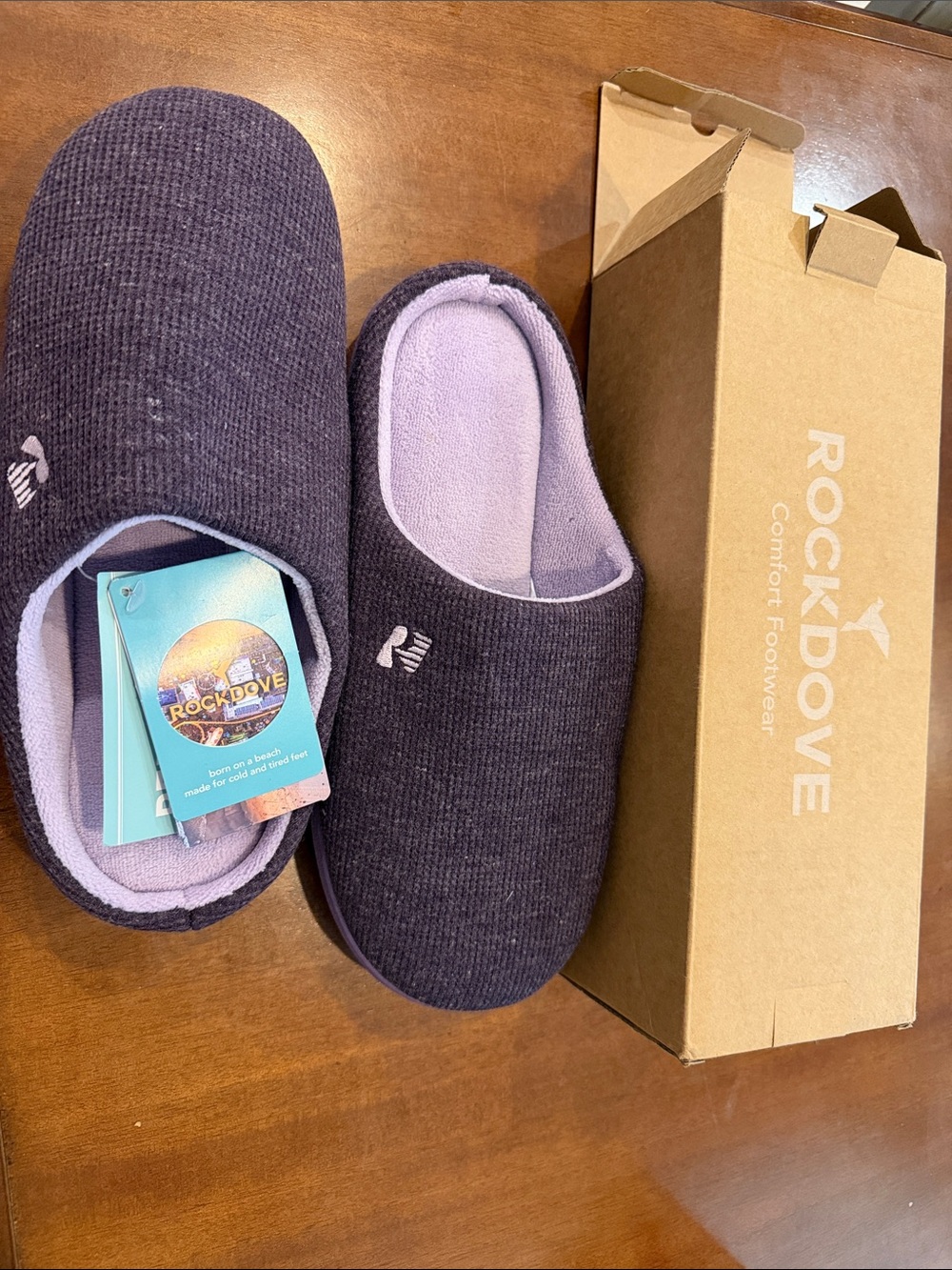 RockDove Women’s Cushioned Slip-On Slippers in Purple